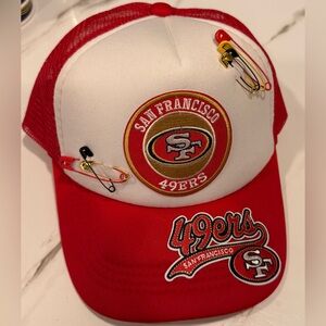 Custom Made San Francisco 49ers Unisex Red and White Cap